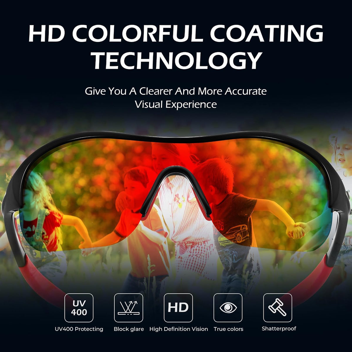 ÉÌƷͼƬ 14 | B0CZ7Y96D2 | FEISEDY Polarized Sports Sunglasses for Kids Youth Baseball Cycling Running Glasses for Boys Girls Age 3-12 B0142