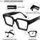 商品图片 19 | B0CDBH37B5 | FEISEDY Oversized Blue Light Glasses for Women Men TR90 Retro Square Anti Eyestrain Glasses Rectangle Fashion Frame B0037