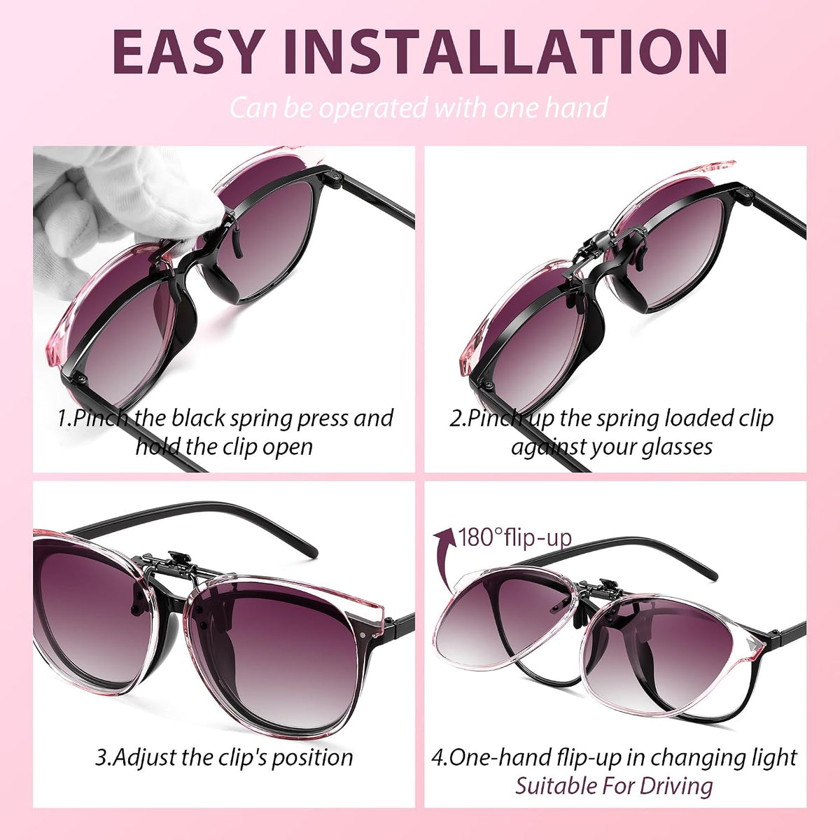 商品图片 33 | B0HDSX3PVB | FEISEDY Polarized Flip-Up Clip On Sunglasses Over Prescription B0486