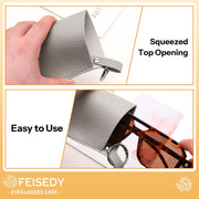 ÉÌƷͼƬ 22 | B0FKBLV8J9 | FEISEDY 2Pack Portable Glasses Case with Clip Hook, Soft Leather Eyeglass case Bag, Slim Sunglasses Pouch B0313