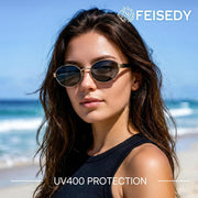 ÉÌƷͼƬ 28 | B0GK19LPFF | FEISEDY Retro Oval Metal Y2K Sunglasses for Women Men Small Frame B0402