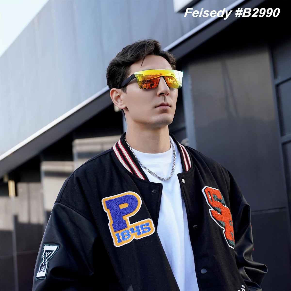 ÉÌƷͼƬ 71 | B0BZ4J86KV | FEISEDY Polarized Sunglasses for Men, Z87 Oversized Square Flat Top B2990