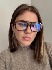 ÉÌƷͼƬ 34 | B0DPLTC8K6 | FEISEDY Vintage Square Blue Light Blocking Glasses Women Men 70s Flat Aviator Glasses Computer Anti Glare B0062