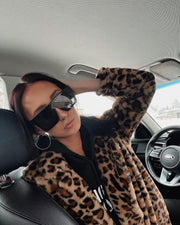 ÉÌƷͼƬ 68 | B09H6XXSDN | FEISEDY Oversized Sunglasses Mens Womens Flat Top Square Trendy Visor Shades UV400 B2470