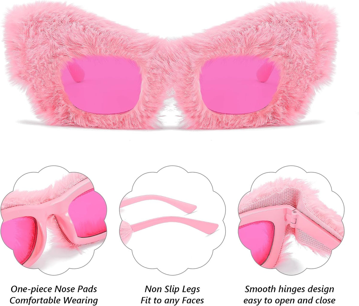 ÉÌƷͼƬ 71 | B09PN9V5N6 | FEISEDY Sunglasses Women Plush Fuzzy Soft Velvet Party Masquerade B2877