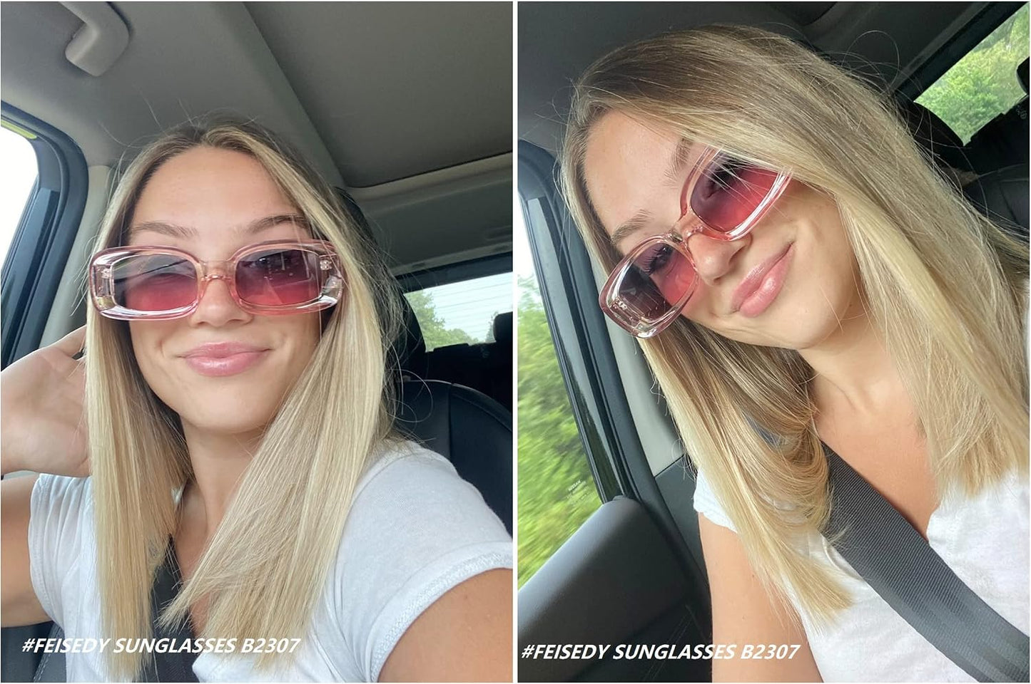 商品图片 40 | B0B12FXZW5 | FEISEDY Rectangle Sunglasses for Women Men Retro Y2k 90s Thick Frame Chunky Square Sunglasses UV400 Protection B2307