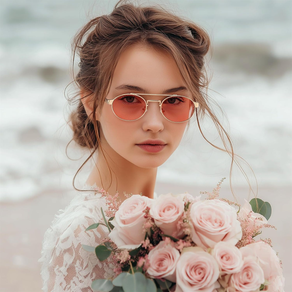 ÉÌƷͼƬ 10 | B0DRYKH1MV | FEISEDY Classic Trendy Oval Sunglasses Women Men Cute Small Shade Metal Frame Sunnies B0264