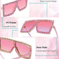 商品图片 33 | B096YZPRF2 | FEISEDY Oversized Sparkling Crystal Sunglasses Disco Diamond Flat Top Fashion Square Large Shades B2782