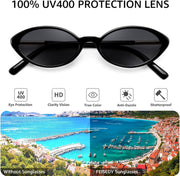 ÉÌƷͼƬ 11 | B0H2VP4ZBG | FEISEDY Oval Cat Eye Sunglasses for Women, 90s Narrow Y2K Shades B0435