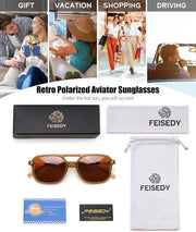 ÉÌƷͼƬ 35 | B0H2V9BFS5 | FEISEDY Retro Polarized Aviator Square Sunglasses for Women Men UV400 B0357
