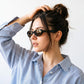 商品图片 3 | B0H6WC71MZ | FEISEDY Retro Oval Polarized Sunglasses for Women Cat Eye TR90 Shades B0460