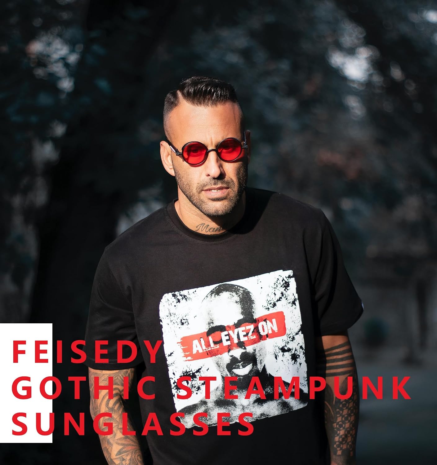 商品图片 39 | B06XY36GDW | FEISEDY Retro Gothic Steampunk Sunglasses For Men Women