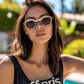 商品图片 33 | B0CSJQ26W8 | FEISEDY Octagon Sunglasses for Women - Thick Frame Fashion Rectangle Sun Glasses - Summer UV400 Protection