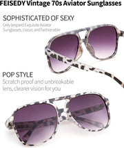 ÉÌƷͼƬ 147 | B0CB543WBD | FEISEDY Vintage Retro 70s Plastic Aviator Sunglasses Women Men Classic Large Squared Frame B2751
