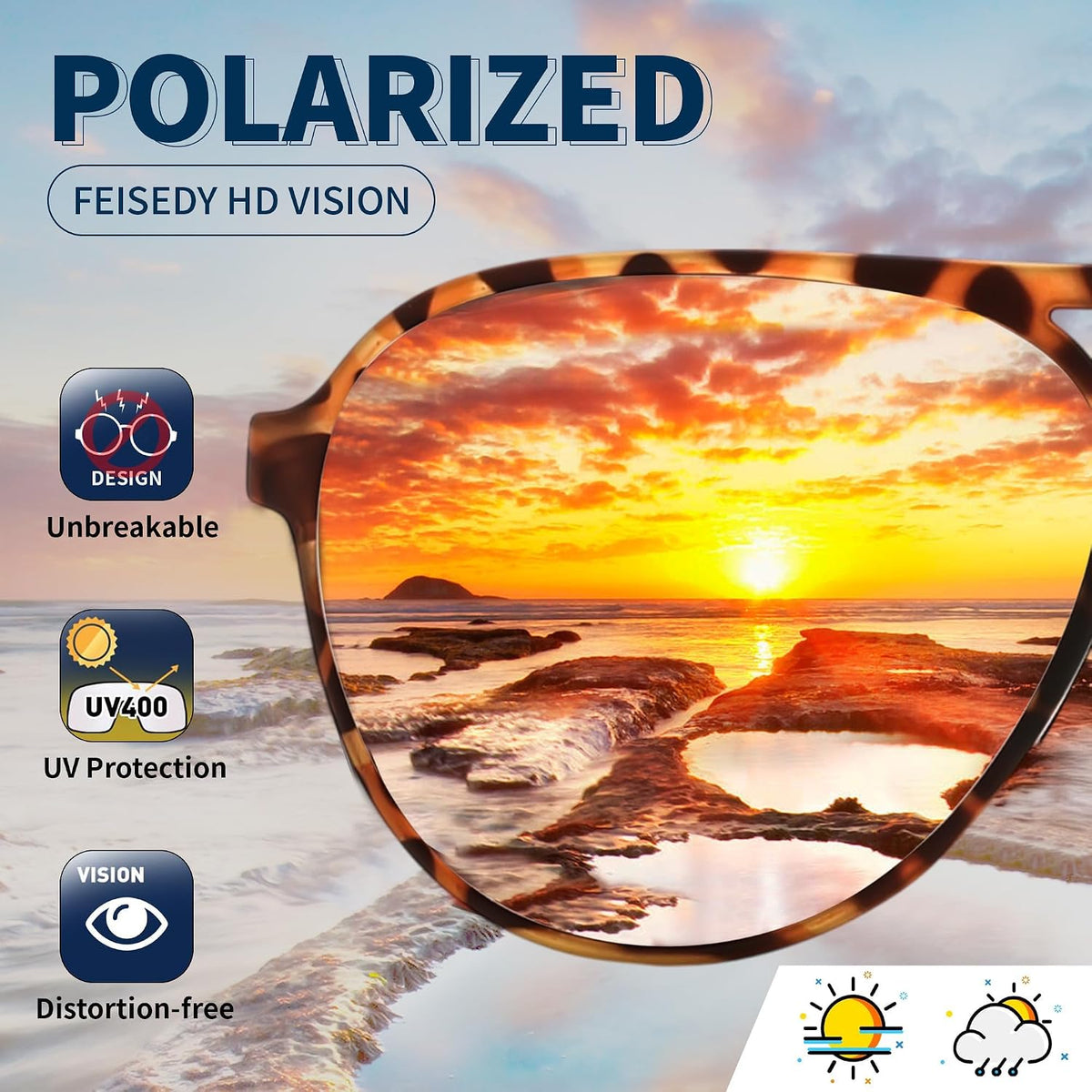ÉÌƷͼƬ 46 | B0GVSV8P8S | FEISEDY Polarized Aviator Sunglasses for Men Women Trendy Sports TR90 B0378