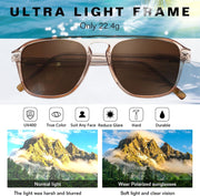 ÉÌƷͼƬ 36 | B0F4D461TF | FEISEDY Polarized Aviator Mens Sunglasses Square Modern Women Vintage Style Acetate Frame UV400 B0191