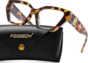 Tortoise / 52 Millimeters | B0GR4MG5FH | FEISEDY Women Cat Eye Blue Light Blocking Glasses for Women B0350