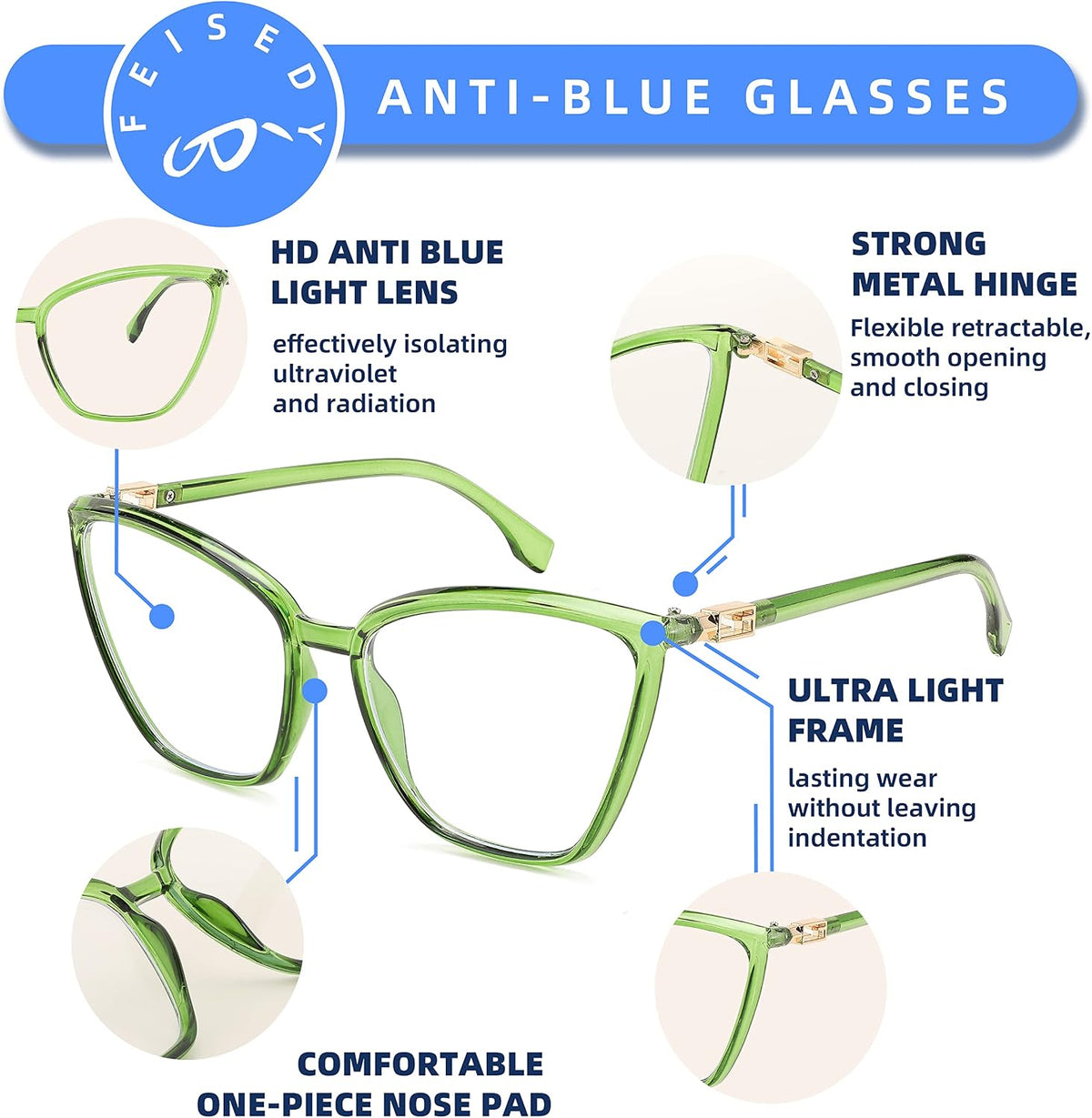 ÉÌƷͼƬ 11 | B0BPXCVHGH | FEISEDY Cat Eye Blue Light Blocking Glasses for Women Computer glasses Fashion Cateye Eyewear B2977