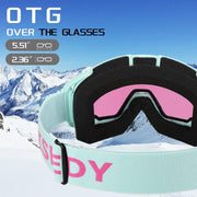商品图片 47 | B0GHRB6WCQ | FEISEDY Ski Goggles, OTG Snow Sport Goggles for Adult Youth, Anti-Fog UV400 Protection Bendable Dual-Lenses B2961