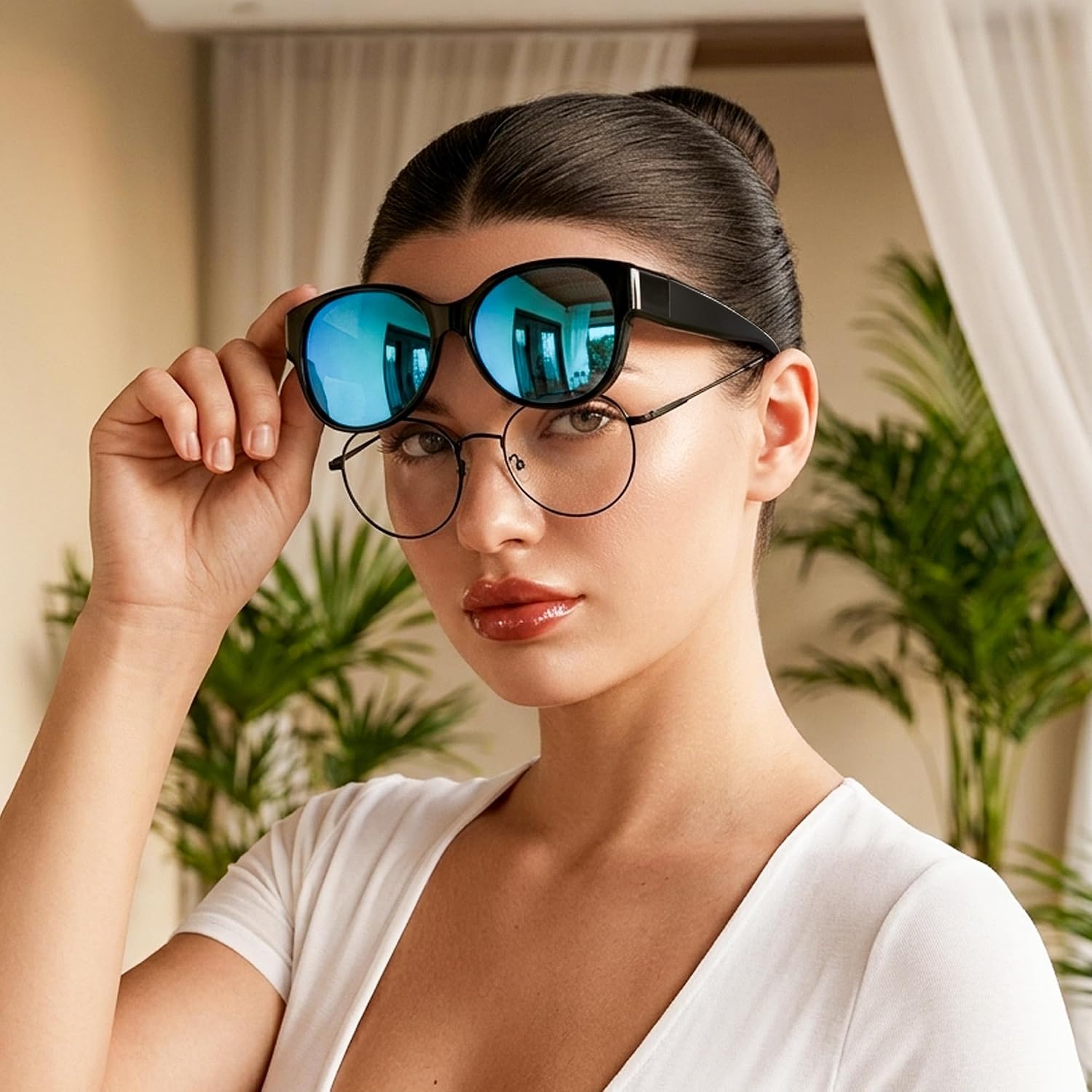 商品图片 3 | B0FRRT5Z37 | FEISEDY Fit Over Glasses Polarized Sunglasses, UV400 Protection for Driving & Outdoor Activities B0328