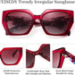 商品图片 29 | B0CNCTSQ2Z | FEISEDY Trendy Polarized Sunglasses, Oversized Irregular TR Frame for Women Men, Retro Shades UV400 B0016