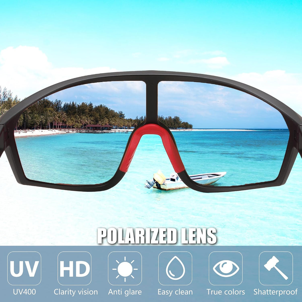 ÉÌƷͼƬ 12 | B0CSJXGX3L | FEISEDY Polarized Sports Sunglasses for Men Women Cycling Running Fishing Tac Glasses UV400 Protection B1125