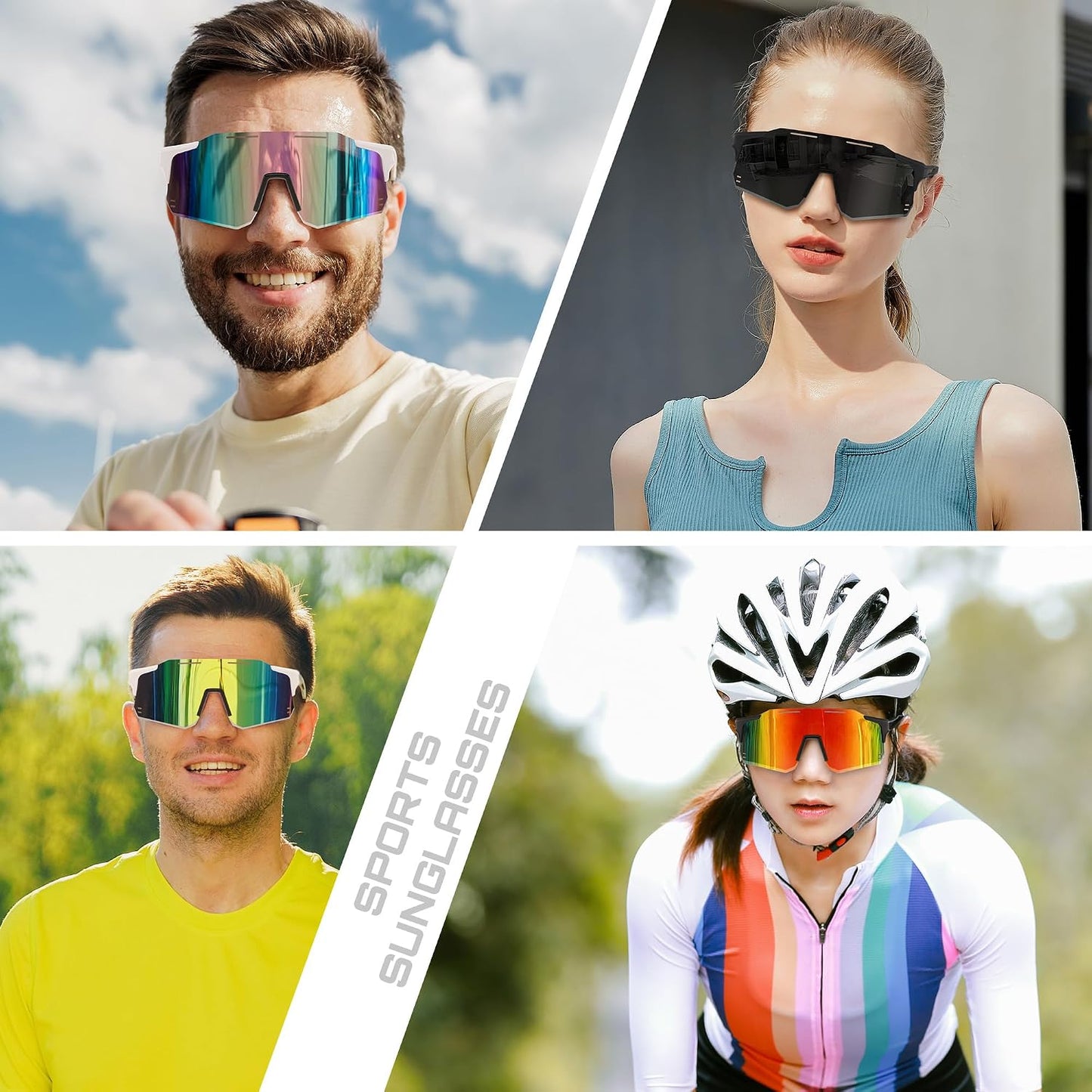 商品图片 36 | B0DB5PJ1BJ | FEISEDY Cycling Glasses Sports Sunglasses for Men Women, Youth Kids Baseball Softball Running Sunglasses B0223