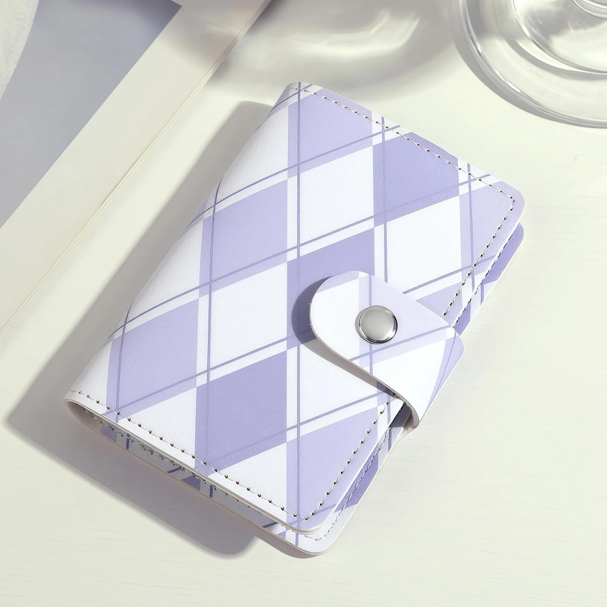 Purple | B0FX9LP32Y | Small Wallet for Women - Diamond Grid Pattern Multi-Function Card Bag Short Wallet Women Card Holder with Multiple Pockets