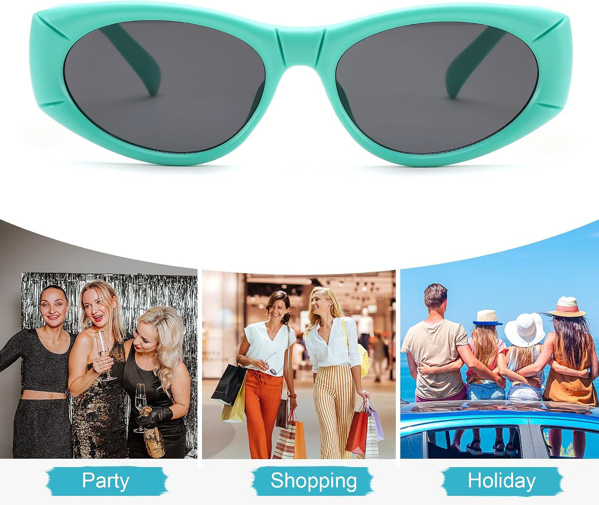 ÉÌƷͼƬ 28 | B0DHWVFXXY | FEISEDY Retro Oval Sunglasses UV400 Protection Retro Y2K Sunglasses B0234