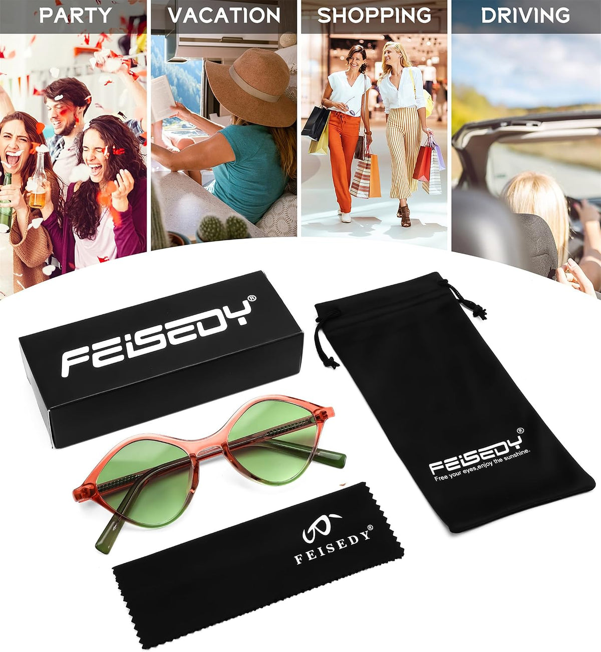 ÉÌƷͼƬ 35 | B0DJ6Y4Z5K | FEISEDY Sunglasses Womens Trendy Rectangle Retro Y2K Classic Sun Glasses Fashion Square UV400 Protection B0235