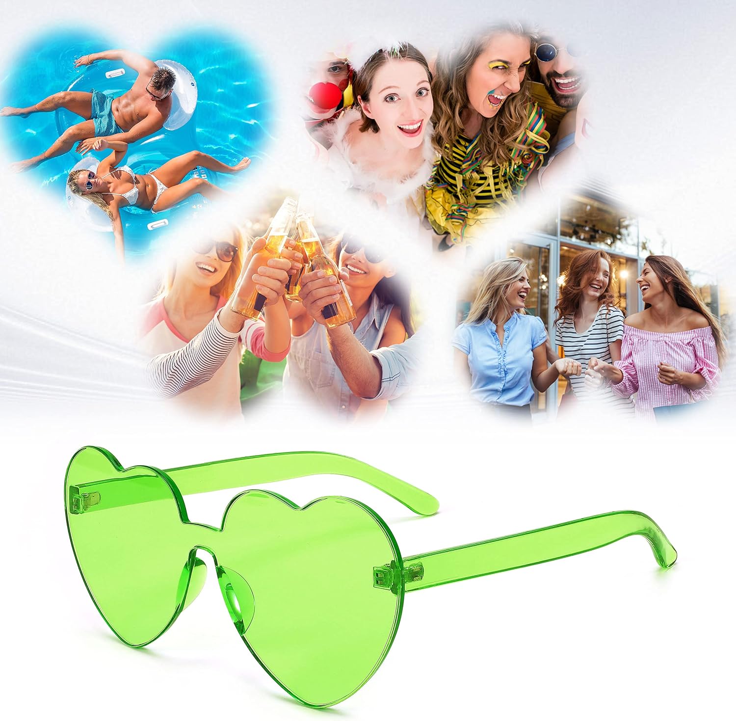 商品图片 51 | B07BLKHDRH | FEISEDY Thick Heart Sunglasses Rimless Heart Shaped Sun Glasses Women Fashion Love Glasses B2419