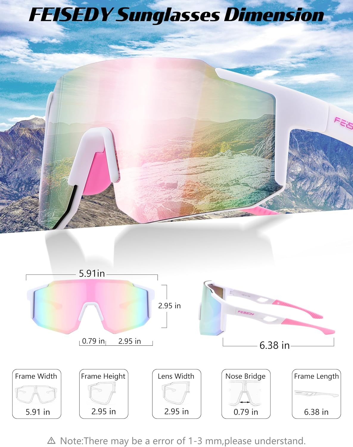 ÉÌƷͼƬ 3 | B0DTYL7JBV | FEISEDY Sports Sunglasses for Men, Women and Teens - Baseball, Biking, Cycling UV400 Protection B2388