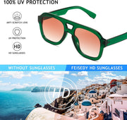 ÉÌƷͼƬ 56 | B09KV1MSHN | FEISEDY Aviator Sunglasses For Women Men Square Chunky Trendy Eyewear B2846