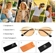 ÉÌƷͼƬ 13 | B0GVDPV1W4 | FEISEDY Metal Oval Sunglasses UV400 Protection for Women and Men B0429