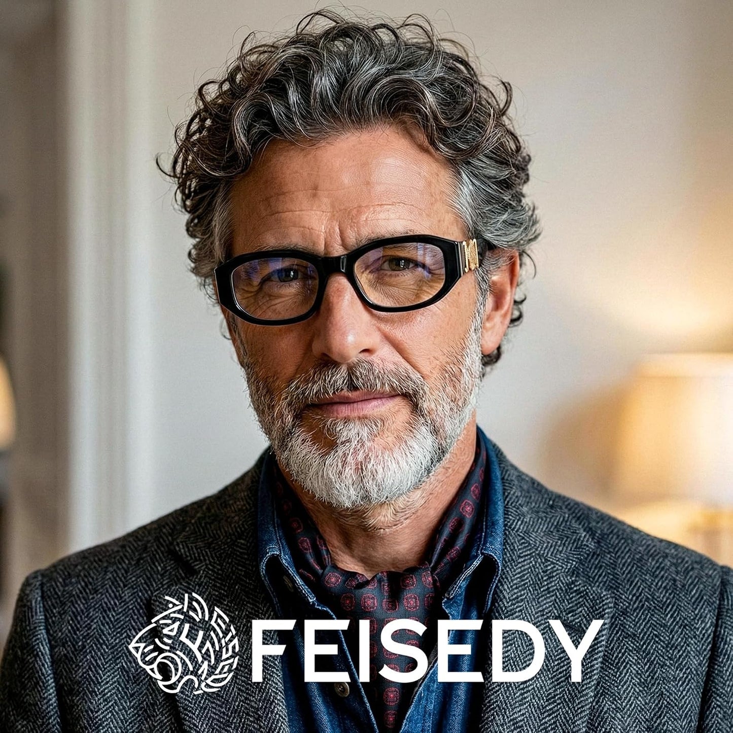 商品图片 3 | B0G34MVJQC | FEISEDY Trendy Blue Light Reading Glasses for Women and Men B0317 | Vintage 90s Anti-Glare Readers