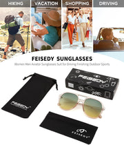 ÉÌƷͼƬ 14 | B0C27PGFFJ | FEISEDY Retro Aviator Sunglasses Women Men Classic Square Shades Trendy Sun Glasses UV400 Protection B2394