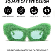 ÉÌƷͼƬ 30 | B09PN9V5N6 | FEISEDY Sunglasses Women Plush Fuzzy Soft Velvet Party Masquerade B2877