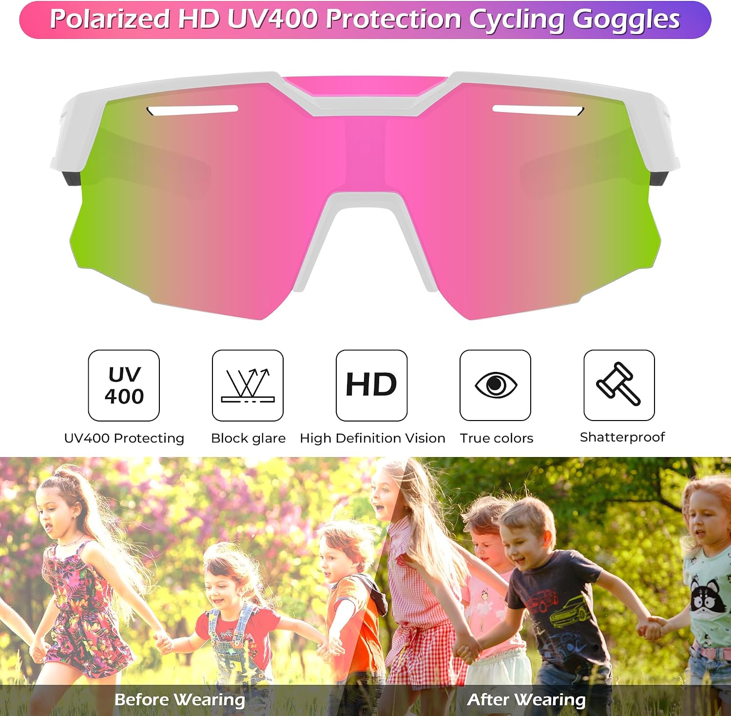 商品图片 45 | B0D78P6WRV | FEISEDY Kids Teens Baseball Polarized Sunglasses Sports Cycling Glasses for Youth Boys Girls Age 8-16 B0157