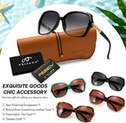 ÉÌƷͼƬ 7 | B0H8N95LQC | FEISEDY Retro Polarized Sunglasses for Women Chunky Square Frame B0464
