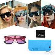 ÉÌƷͼƬ 105 | B09H6XXSDN | FEISEDY Oversized Sunglasses Mens Womens Flat Top Square Trendy Visor Shades UV400 B2470