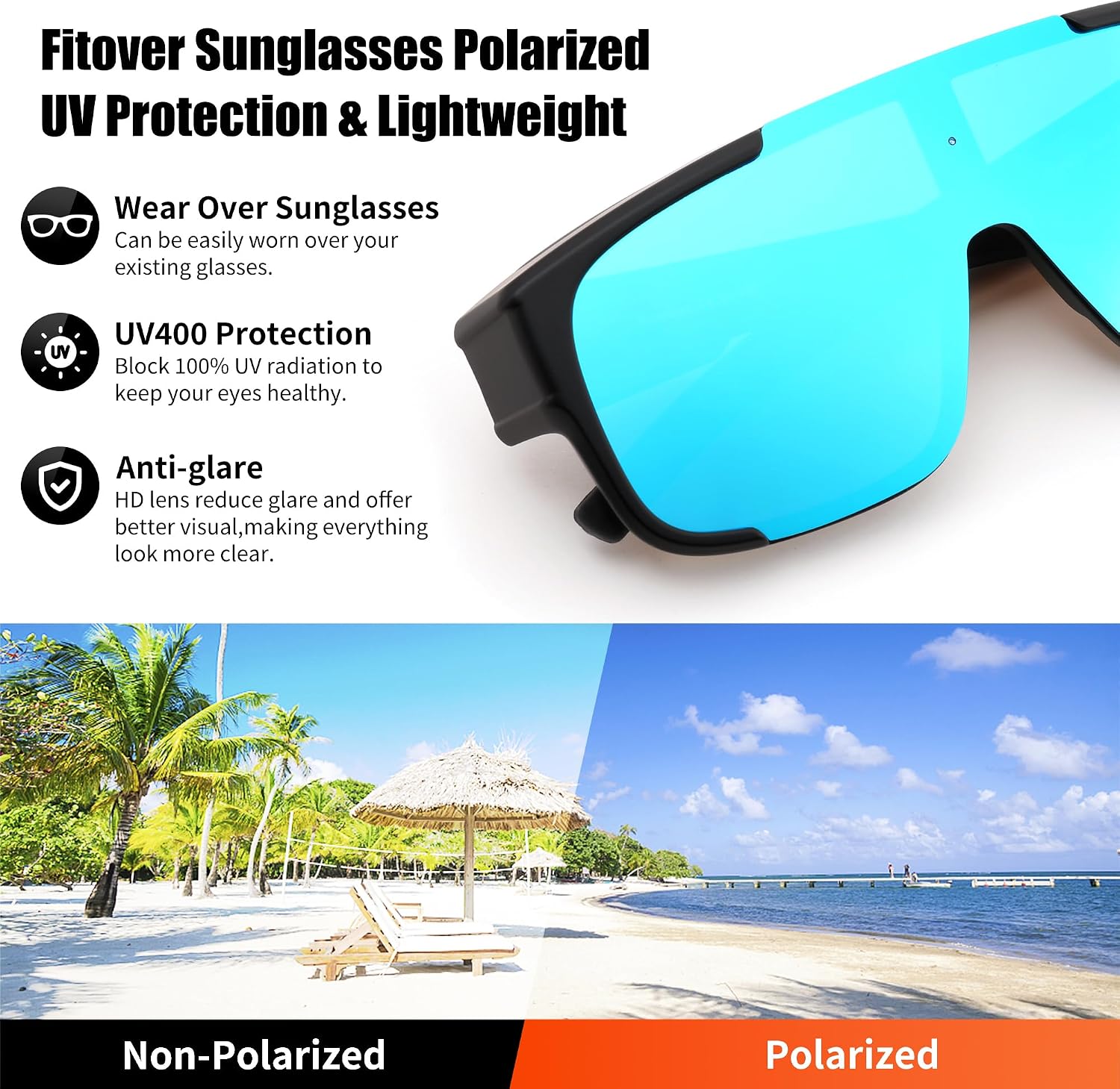 商品图片 10 | B0FY37CX2V | FEISEDY Polarized Fit Over Glasses Sunglasses for Men Women, Sports Wrap Around for Driving Cycling Fishing B0315