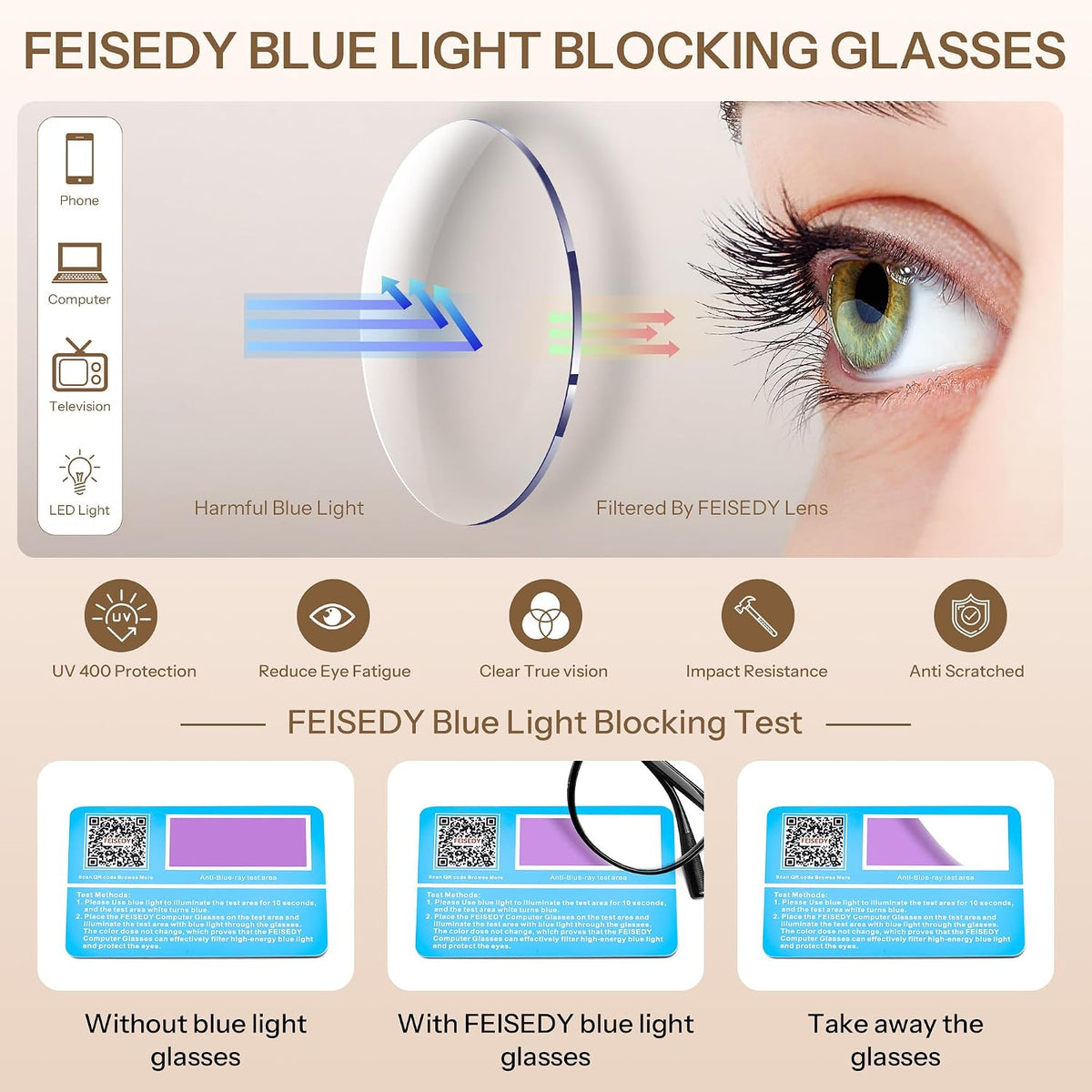 ÉÌƷͼƬ 32 | B0GT2R9GP7 | FEISEDY Photochromic Blue Light Blocking Glasses Fashion Women Men B1238