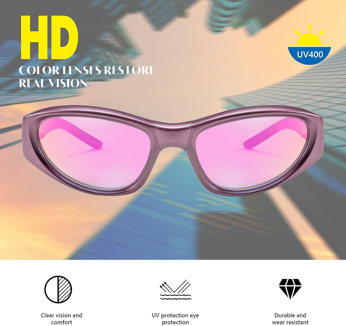 ÉÌƷͼƬ 17 | B0CBTG9FHB | FEISEDY Y2K Wrap Around Fashion Sunglasses for Women Men Trendy Futuristic 2000s Accessories Oval Sunglasses B1088