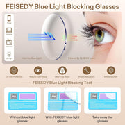 ÉÌƷͼƬ 4 | B0GS97VYPH | FEISEDY Blue Light Blocking Reading Glasses for Women Men, Classic Stylish Square Metal Semi Rimless Frame B0412