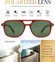 ÉÌƷͼƬ 39 | B0H2V9BFS5 | FEISEDY Retro Polarized Aviator Square Sunglasses for Women Men UV400 B0357