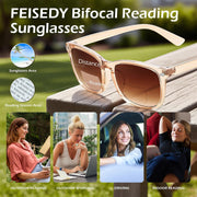 ÉÌƷͼƬ 23 | B0DFPVZVTV | FEISEDY Classic Bifocal Reader Sunglasses for Women Men Square Blue Light Reading Glasses B0231