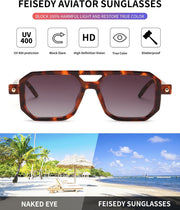 ÉÌƷͼƬ 131 | B09YTJ4FQZ | FEISEDY Vintage Square 70s Flat Aviator Sunglasses Women Men Classic Retro Stylish Frame UV400 Sunglasses B2622