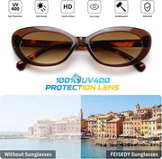 ÉÌƷͼƬ 17 | B0H2YQ7P2Y | FEISEDY Women Vintage Oval Cat Eye Sunglasses, Retro Narrow Shades B0459