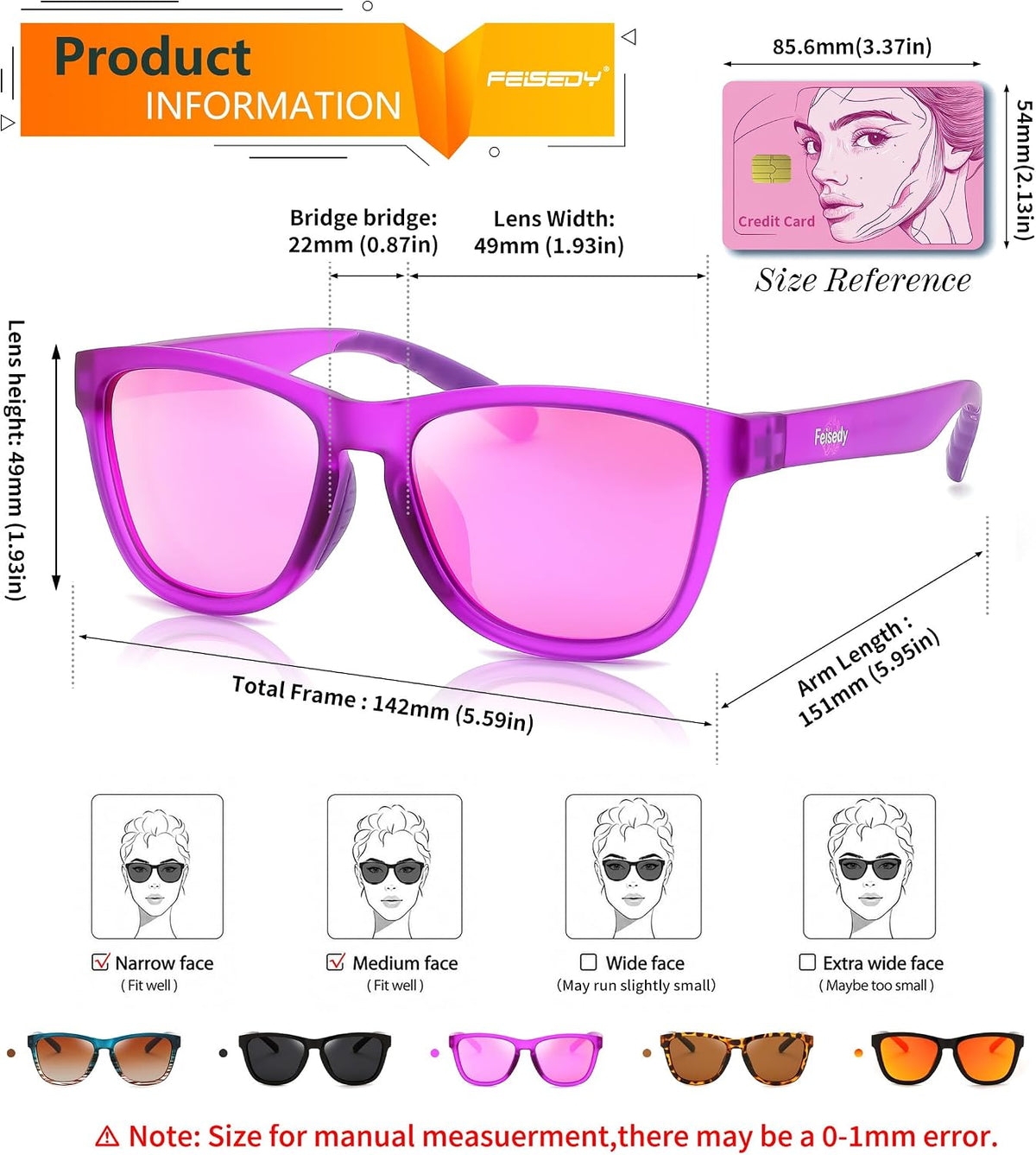 商品图片 23 | B0HFJF1ZXG | FEISEDY Polarized Sunglasses Women Men Sports Lightweight Sun Glasses B1423