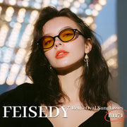 ÉÌƷͼƬ 25 | B0DTHVTKB5 | FEISEDY Retro Oval Sunglasses for Women 90s Narrow Round Lightweight Shades Y2k Trendy Sunnies B1171